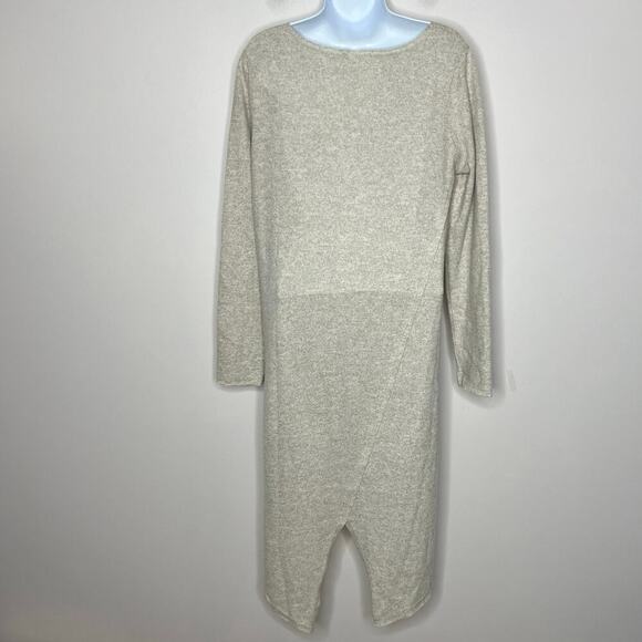 Moth Anthropologie Sweater Dress Medium Gray Midi Knit Lagenlook Asymmetric Hem - Picture 10 of 14